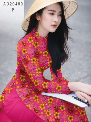 vai ao dai hoa mai don tet (8)